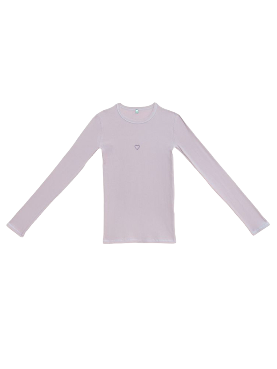 Baserange Heart Long Sleeve Tee Verbe Purple | Studio Easy
