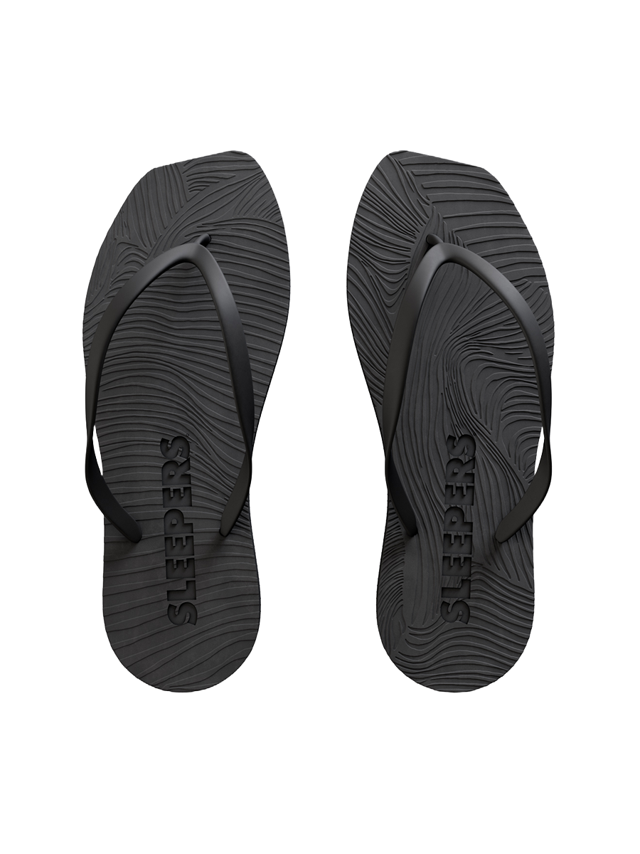 Tapered Black Flip Flops