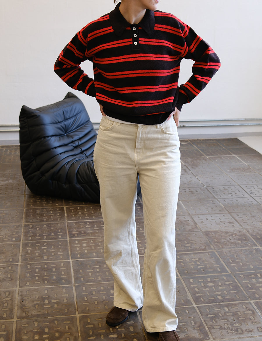 And-Daughter-Edie-Polo-Dark-Brown-with-Poppy-Red-Stripe-1.jpg