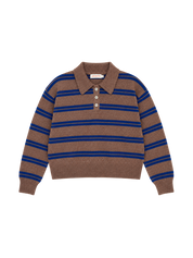 Edie Stripe Polo Shirt Hazelnut / Strath Blue Stripe