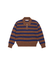 Edie Stripe Polo Shirt Hazelnut / Strath Blue Stripe