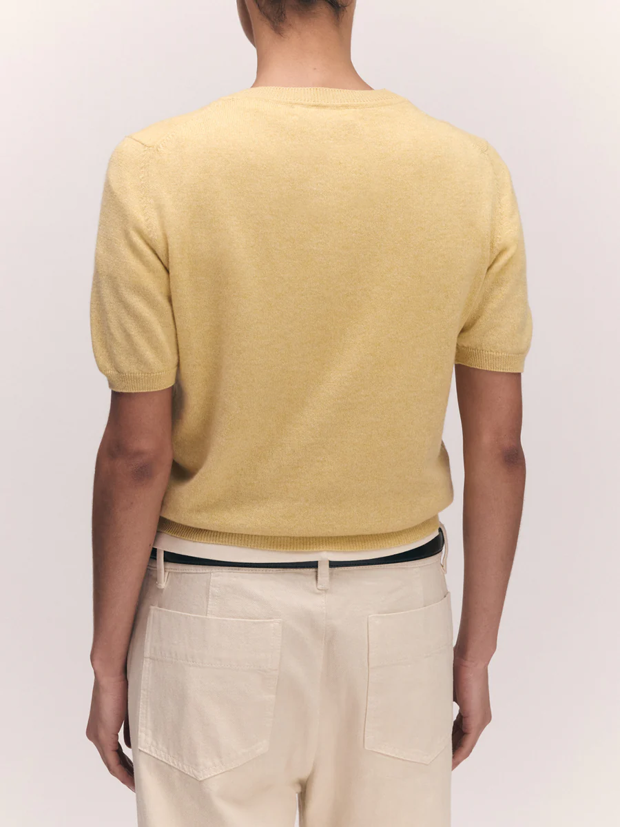 Emer Cashmere T-Shirt Pale Yellow
