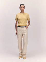 Emer Cashmere T-Shirt Pale Yellow