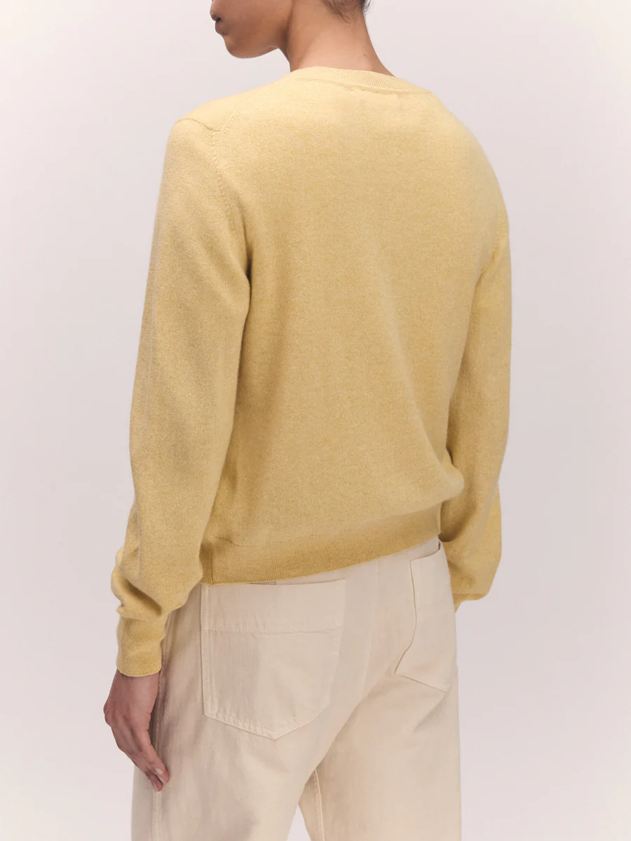 Enya Cashmere Cardigan Pale Yellow