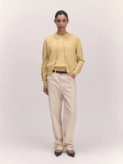 Enya Cashmere Cardigan Pale Yellow