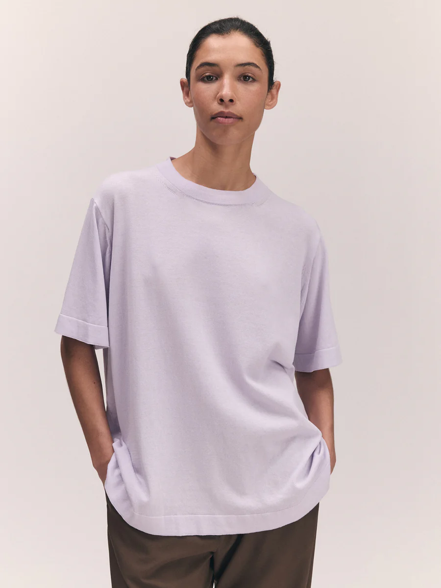 Slouchy Short Sleeve T-Shirt Lilac