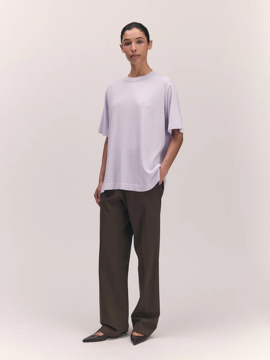 Slouchy Short Sleeve T-Shirt Lilac