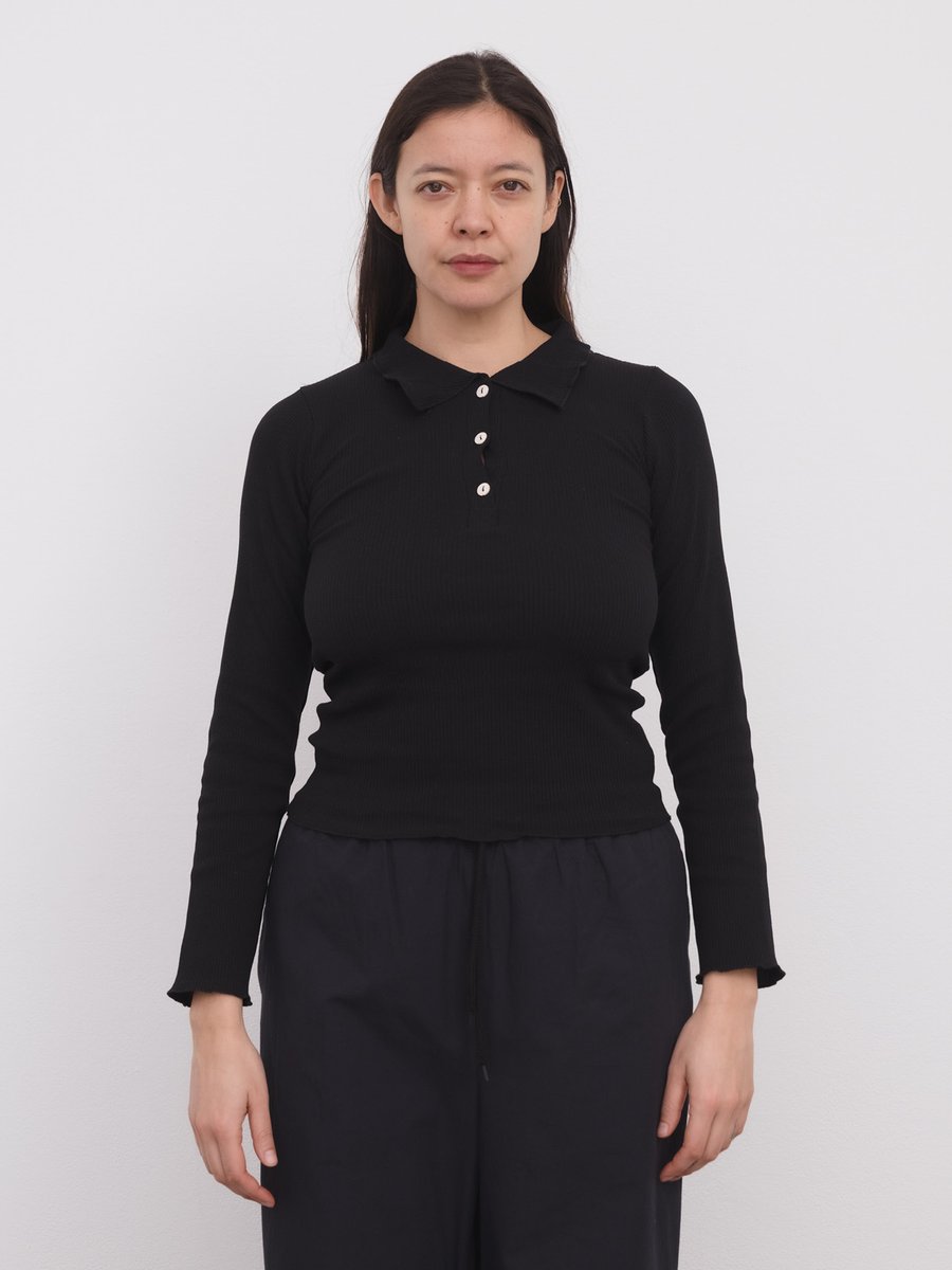 Dual Polo Long Sleeve Black