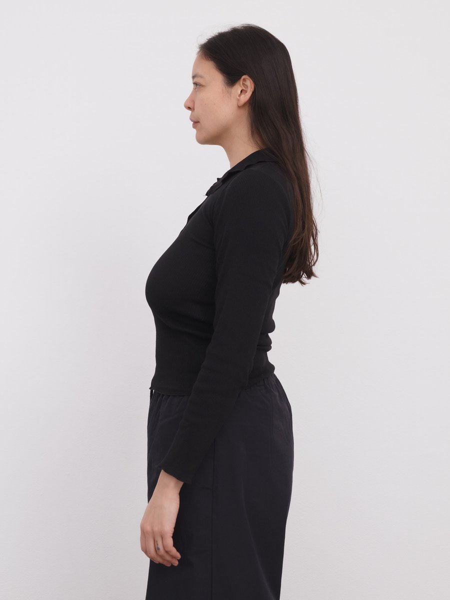 Dual Polo Long Sleeve Black