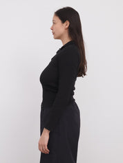 Dual Polo Long Sleeve Black