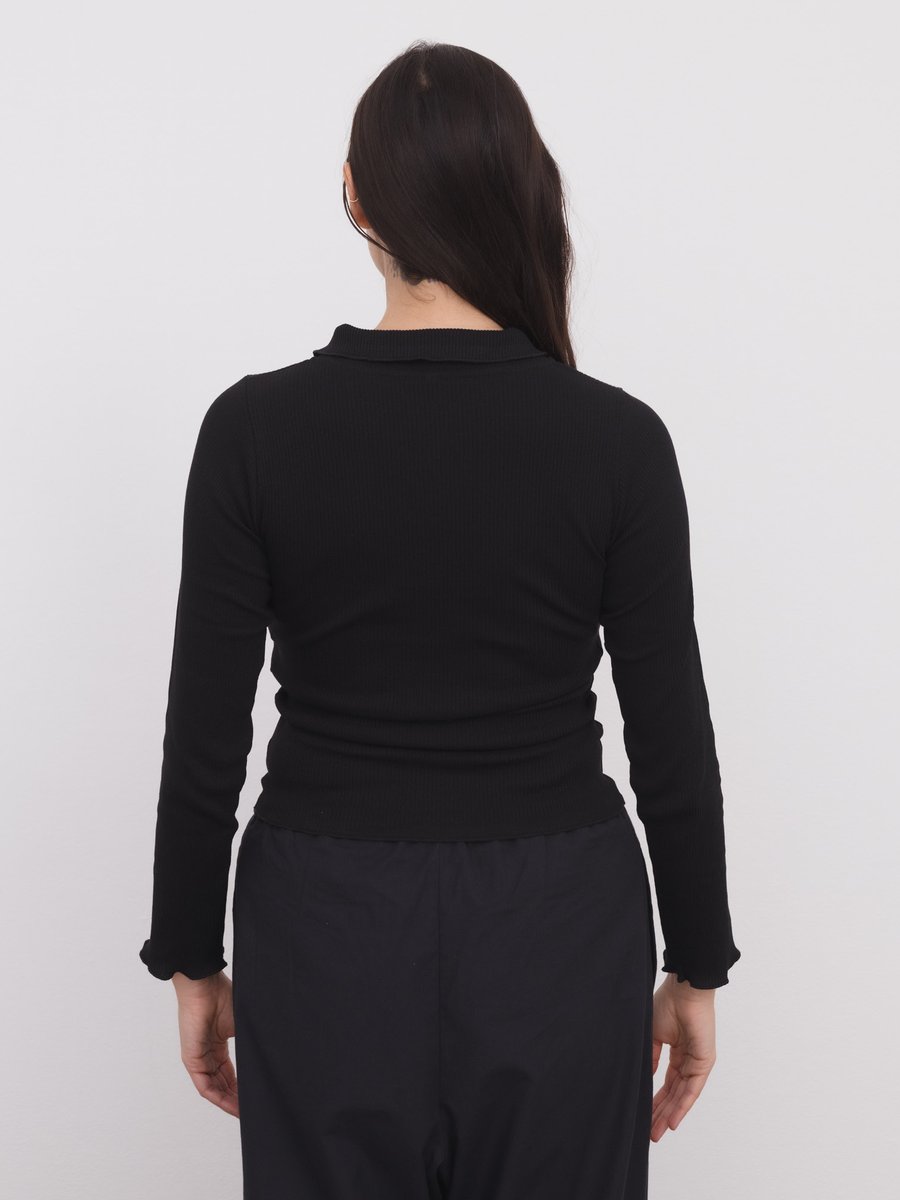 Dual Polo Long Sleeve Black