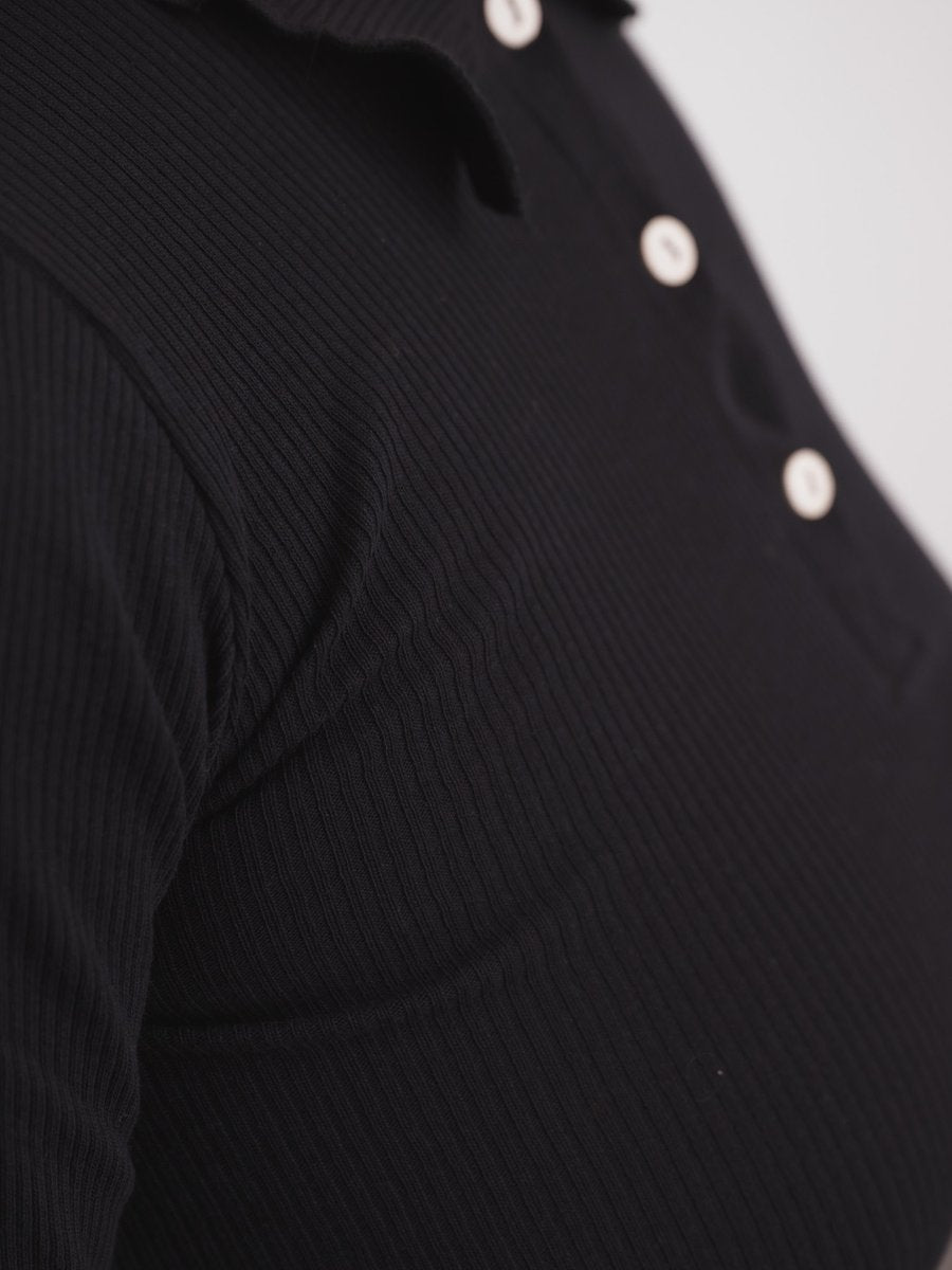 Dual Polo Long Sleeve Black