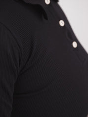 Dual Polo Long Sleeve Black