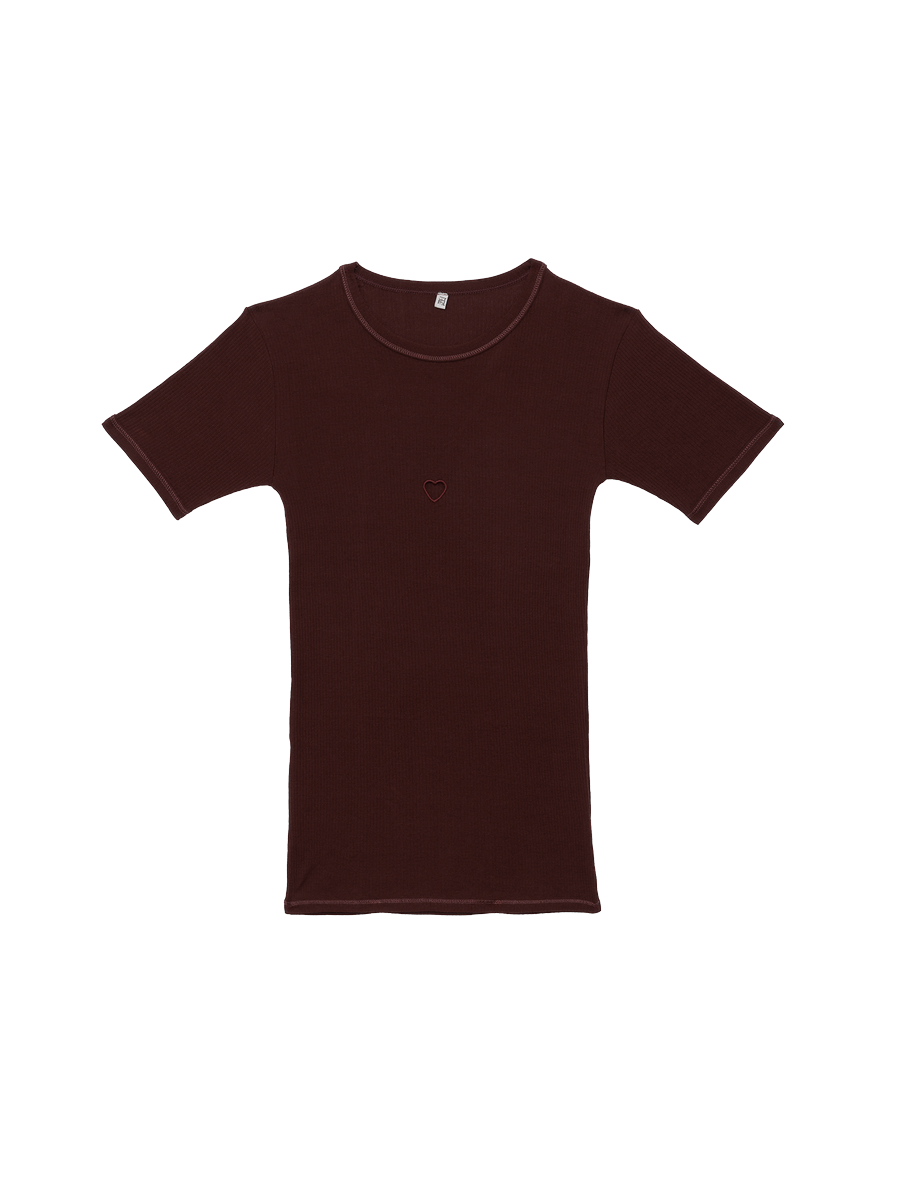 Heart Short Sleeve Red