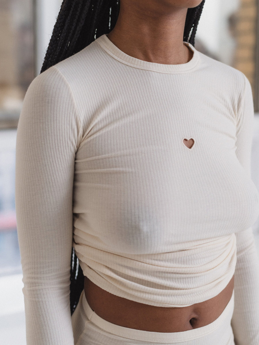 Heart Long Sleeve Tee Undyed