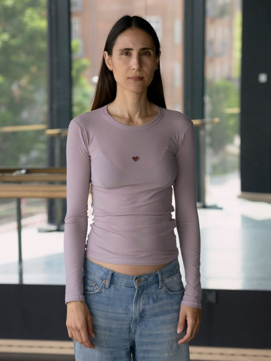 Heart Long Sleeve Tee Verbe Purple