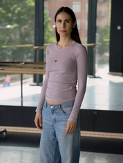 Heart Long Sleeve Tee Verbe Purple