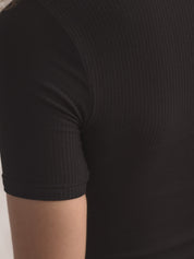 Heart Short Sleeve Black