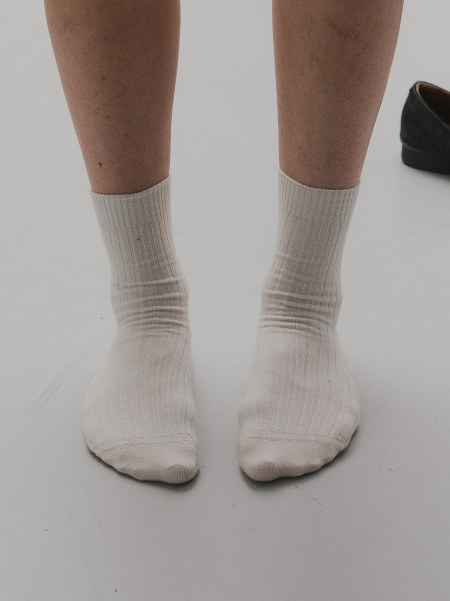 Rib Overankle Socks Undyed