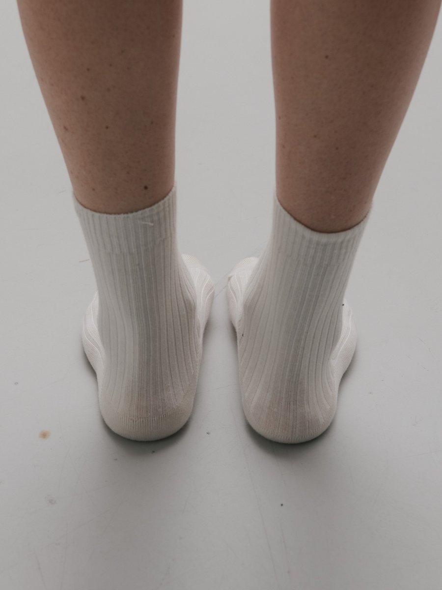 Rib Overankle Socks Undyed