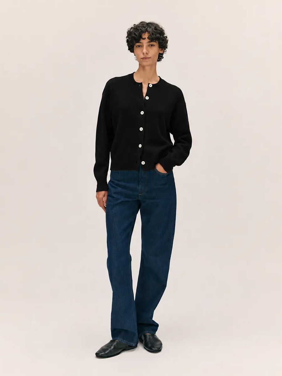 Ada Crewneck Cardigan Black