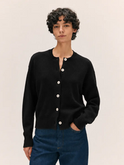 Ada Crewneck Cardigan Black