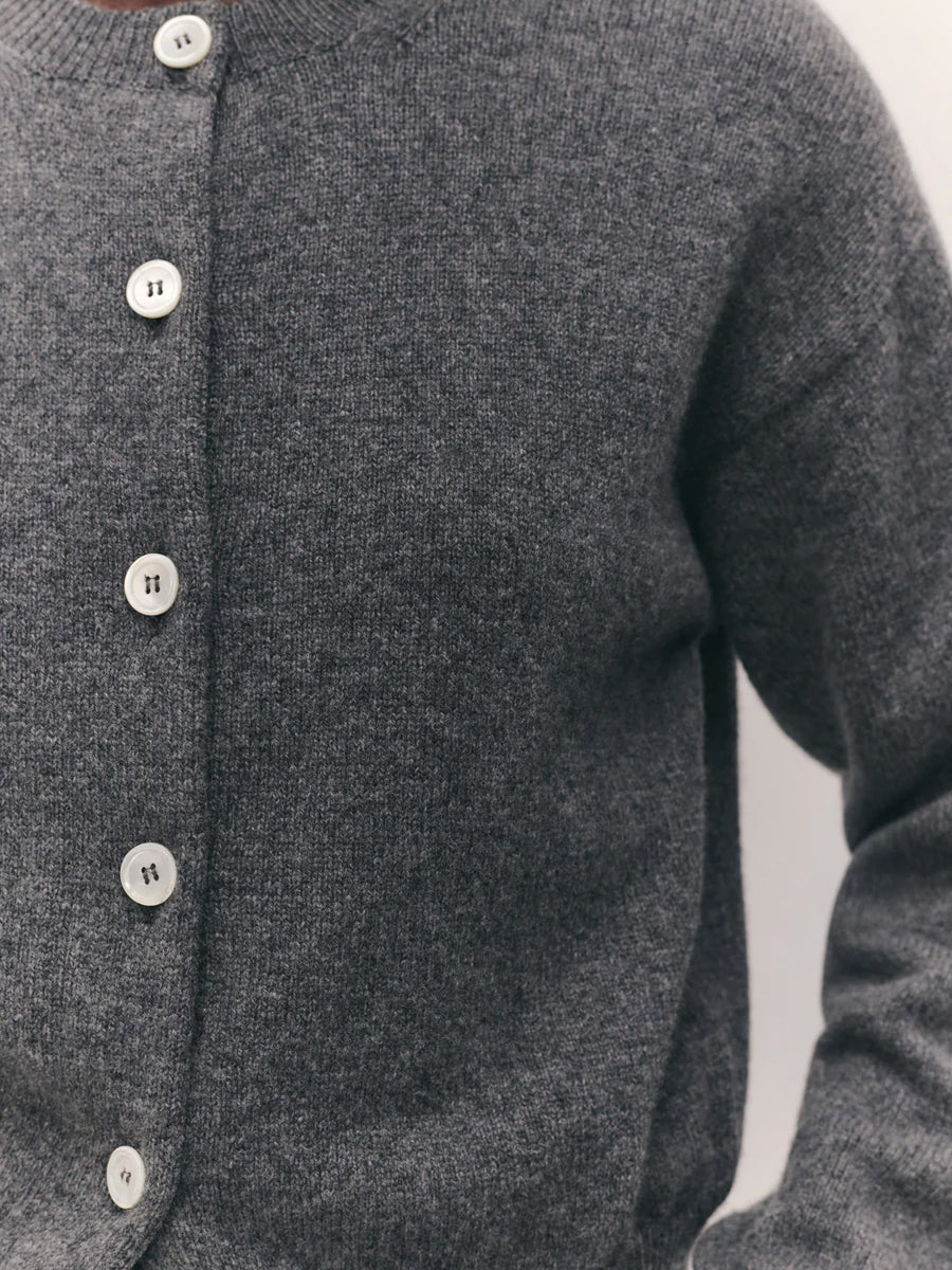 Ada Crewneck Cardigan Derby Grey