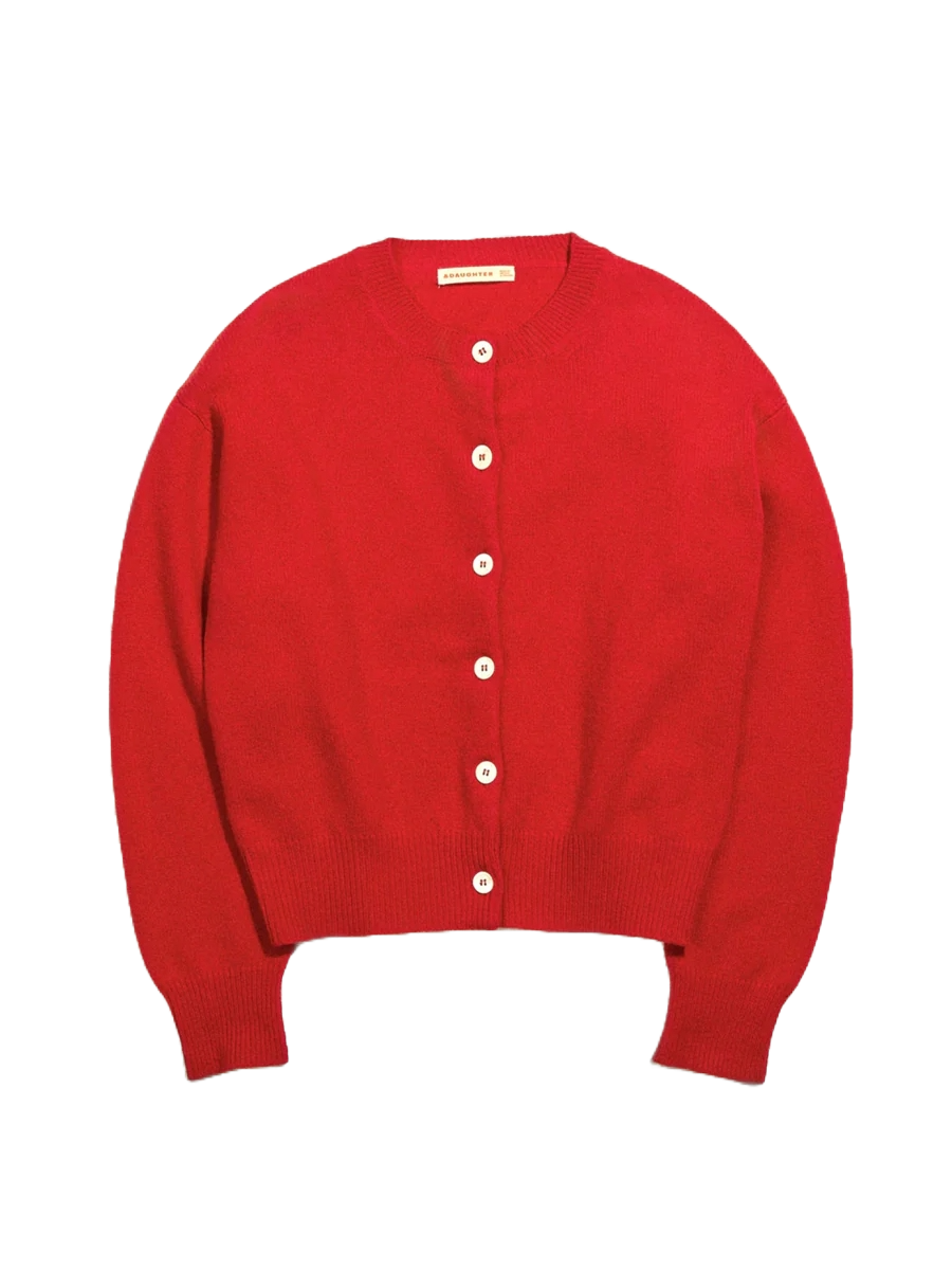 Ada Crewneck Cardigan Poppy Red