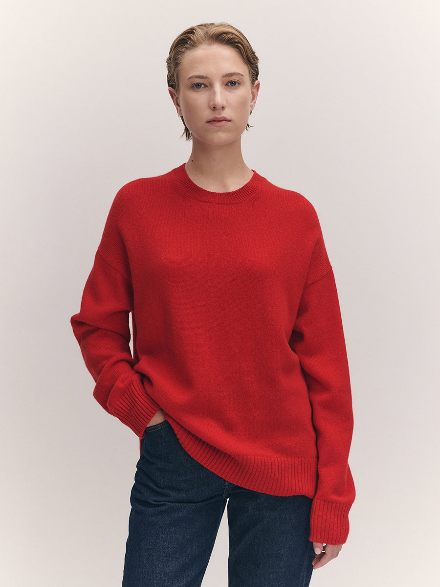 Innes Slouch Crewneck Poppy Red