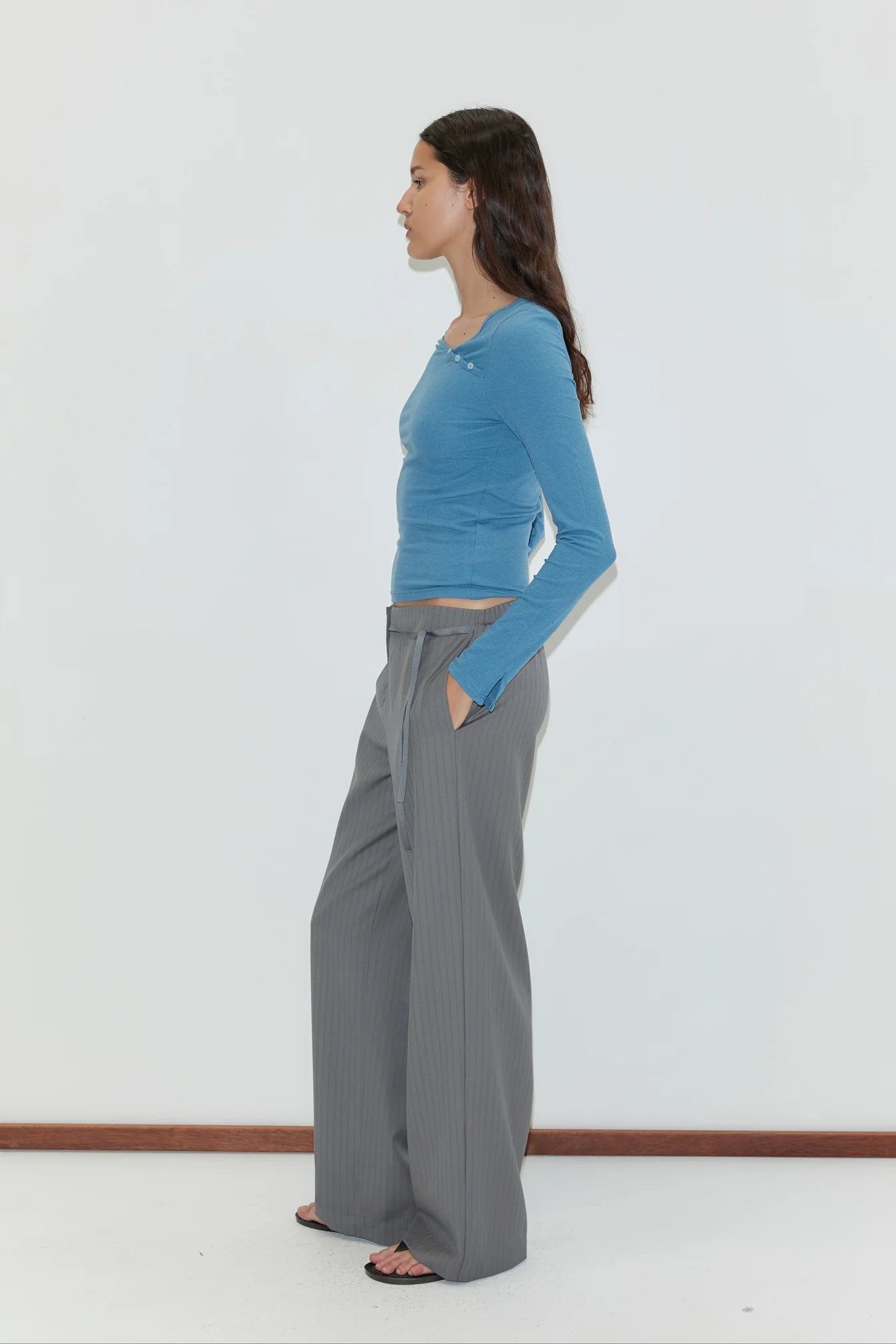 Boxer Pant Grey Stripe