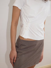 Eye Skirt - Grey Pink Stripes