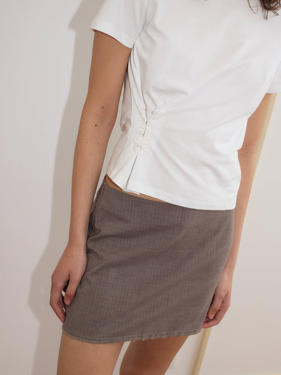 Eye Skirt - Grey Pink Stripes