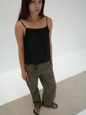Flounce Belt Pant Khaki