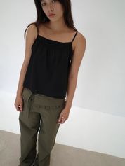 Flounce Belt Pant Khaki
