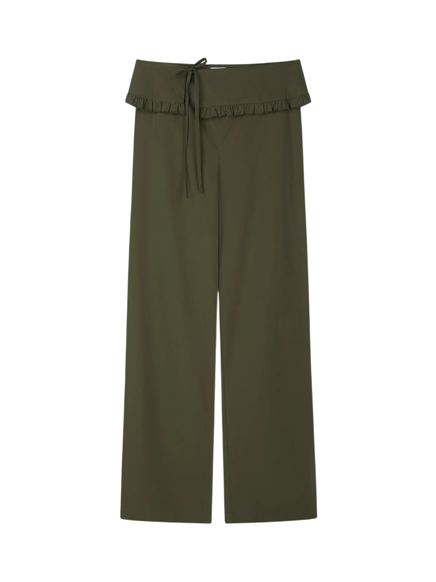 Flounce Belt Pant Khaki