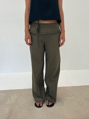 Flounce Belt Pant Khaki