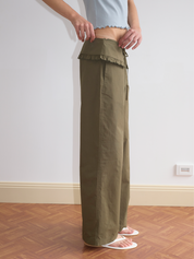 Flounce Belt Pant Khaki
