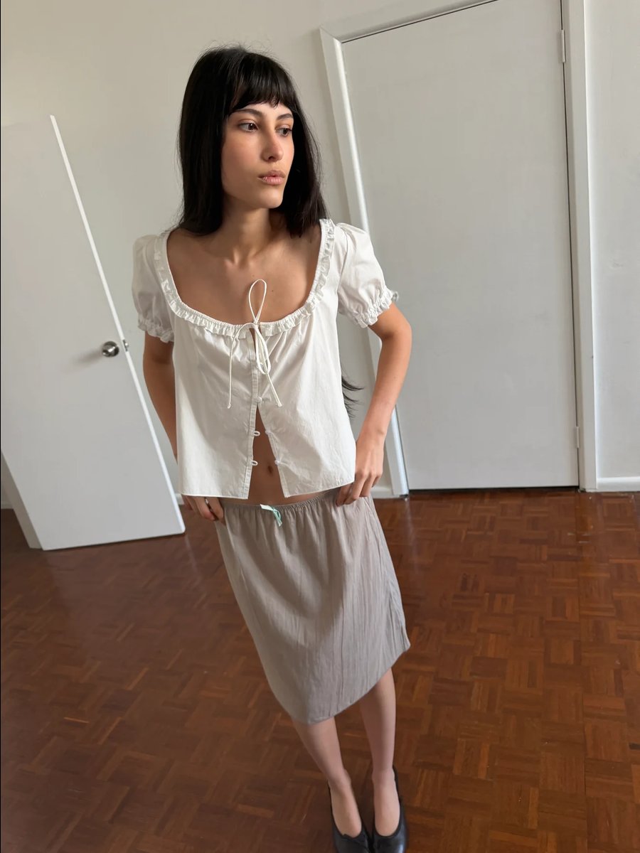 Flounced Top White