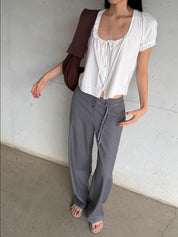 Flounced Top White