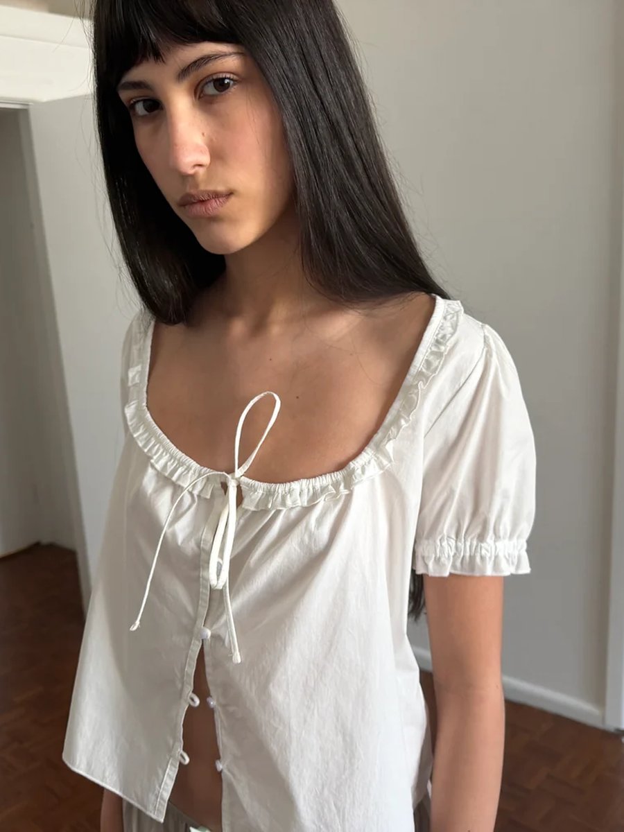 Flounced Top White