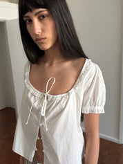 Flounced Top White