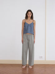 Pleat Pant - Sage Grey