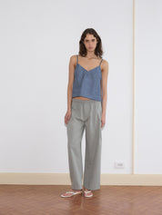 Pleat Pant - Sage Grey