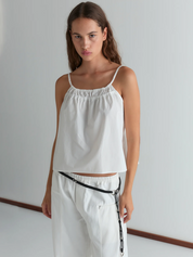 Pleat Pant White