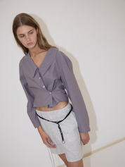 Waist Button Shirt Currant