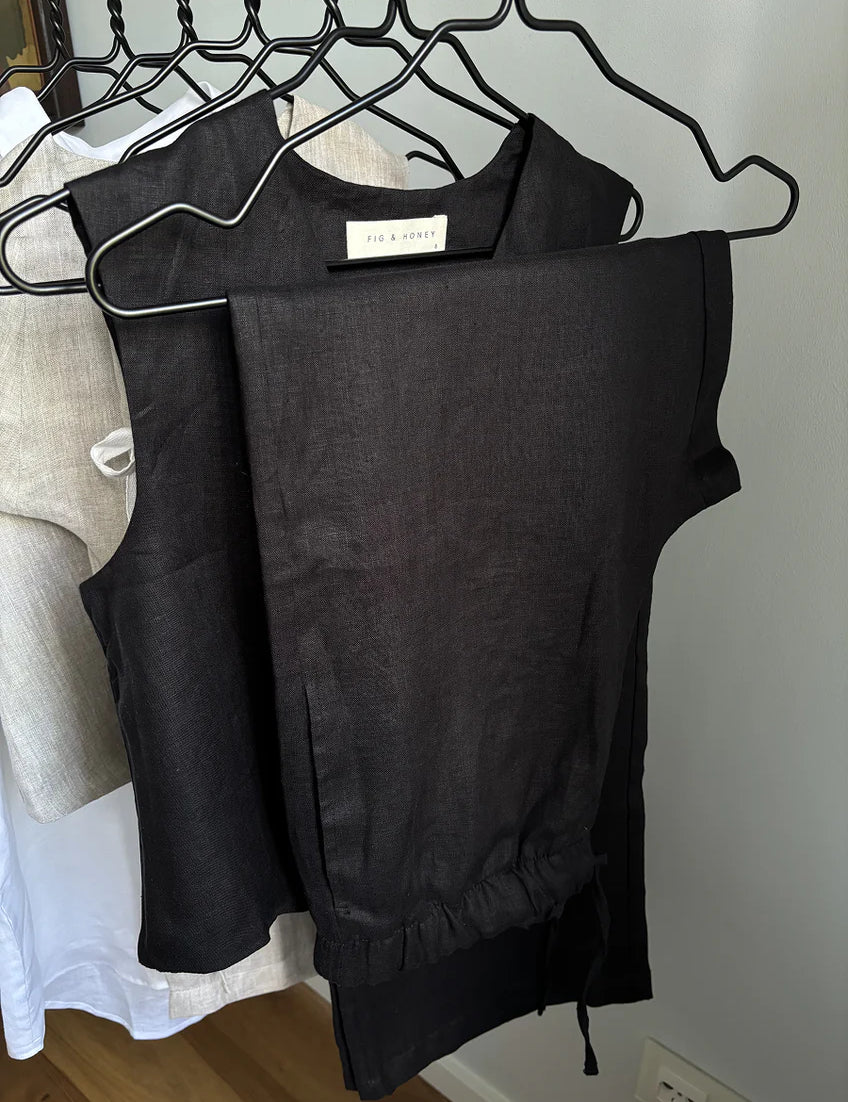 Fig & Honey Leinenhose Schwarz Hängerfoto
