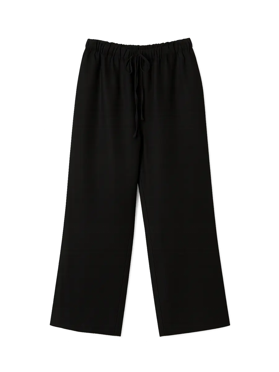 Fig & Honey schwarze Leinenhose Frontansicht