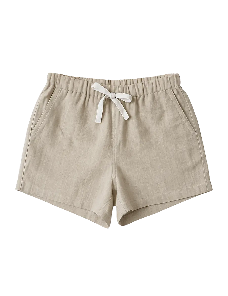 Fig & Honey beige Leinenshorts Frontansicht