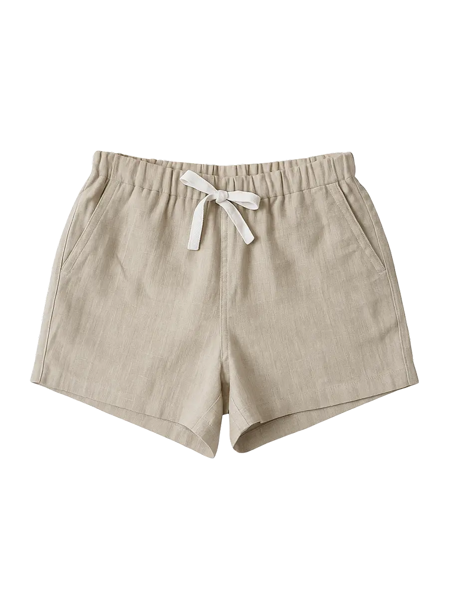 Fig & Honey beige Leinenshorts Frontansicht