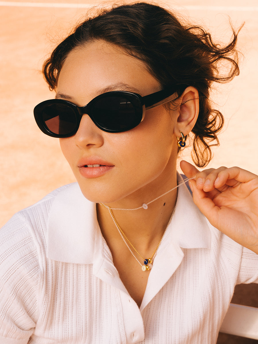 Frellini Modelbild Details Ketten und Ohrringe mit Donuts